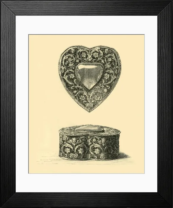 Framed Print : Heart-shaped box, c1650-1699, (1881). Creator: A A Bradbury Framed Print : Heart-shaped box, c1650-1699, (1881). Creator: A A Bradbury