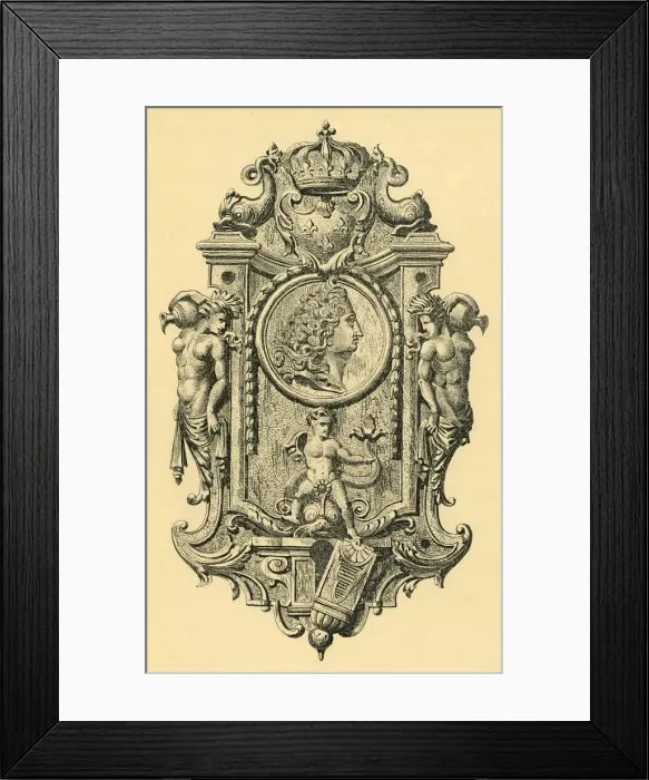 Framed Print : Steel key plate, early 18th century, (1881). Creator: John Watkins Framed Print : Steel key plate, early 18th century, (1881). Creator: John Watkins