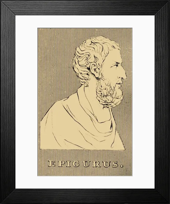Framed Print : Epicurus, (341-270 BC), 1830. Creator: Unknown Framed Print : Epicurus, (341-270 BC), 1830. Creator: Unknown
