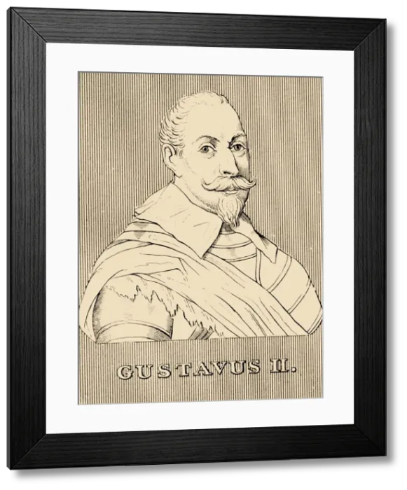 Framed Print : Gustavus II, (1594-1632), 1830. Creator: Unknown Framed Print : Gustavus II, (1594-1632), 1830. Creator: Unknown