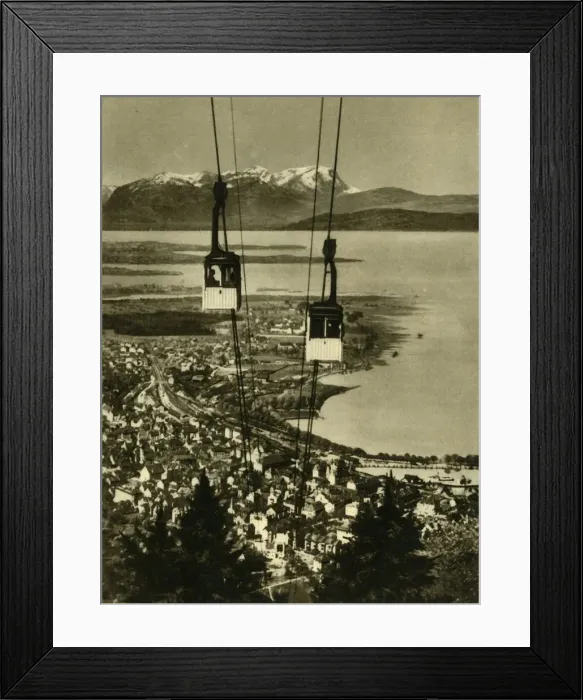 Framed Print : The Pfanderbahn cable car, Bregenz, Austria, c1935. Creator: Unknown Framed Print : The Pfanderbahn cable car, Bregenz, Austria, c1935. Creator: Unknown
