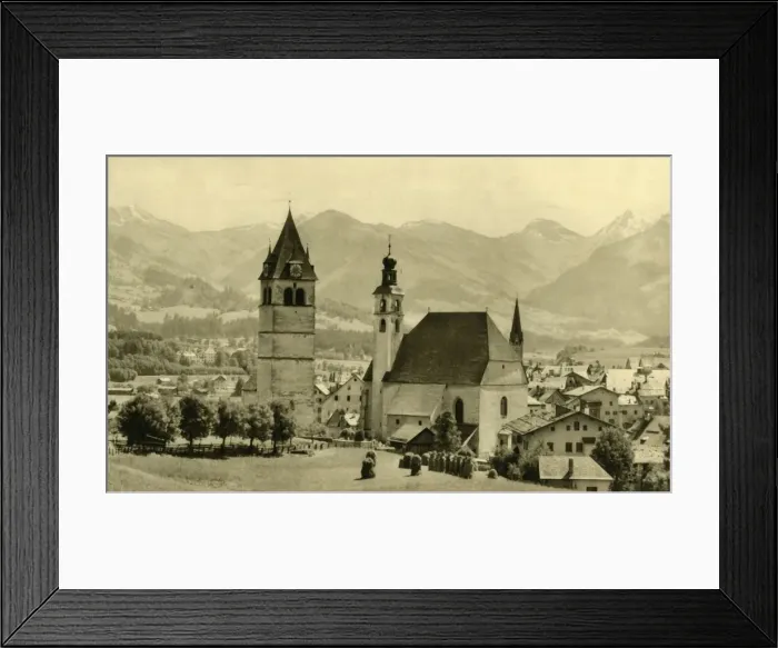 Framed Print : The Liebfrauenkirche and church of St Andreas, Kitzbühel, Tyrol, Austria, c1935 Framed Print : The Liebfrauenkirche and church of St Andreas, Kitzbühel, Tyrol, Austria, c1935