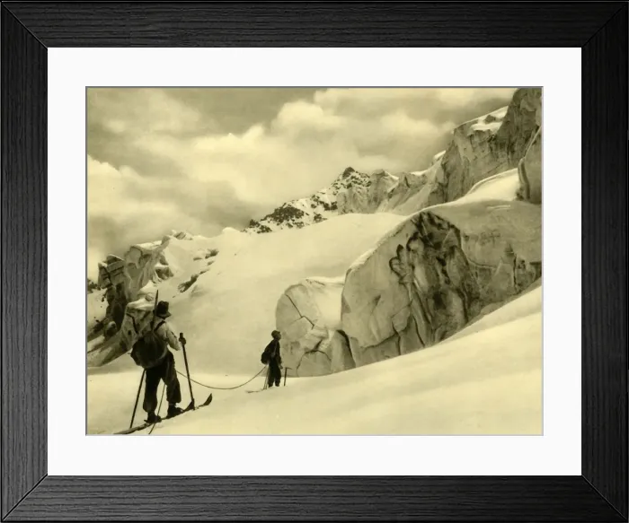 Framed Print : Skiing at Silvretta, Austria, c1935. Creator: Unknown Framed Print : Skiing at Silvretta, Austria, c1935. Creator: Unknown