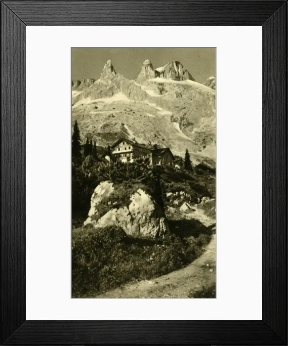 Framed Print : The Lindauer Hütte at the foot of the Drei Türme, Austria, c1935. Creator: Unknown Framed Print : The Lindauer Hütte at the foot of the Drei Türme, Austria, c1935. Creator: Unknown