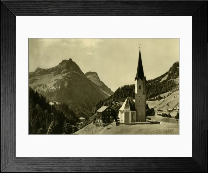 Framed Print : Church at Schrocken, Bregenzerwald, Austria, c1935. Creator: Unknown Framed Print : Church at Schrocken, Bregenzerwald, Austria, c1935. Creator: Unknown