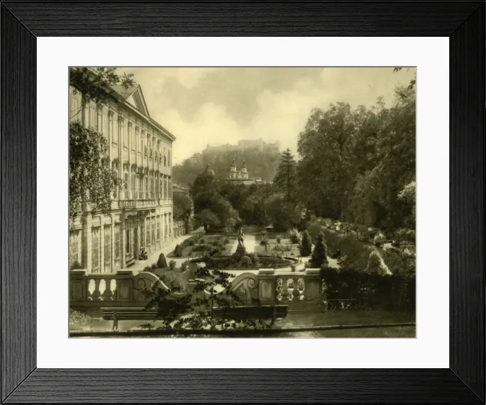 Framed Print : The Mirabell Palace and gardens, Salzburg, Austria, c1935. Creator: Unknown Framed Print : The Mirabell Palace and gardens, Salzburg, Austria, c1935. Creator: Unknown