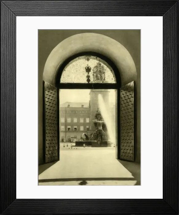Framed Print : The Carillon Tower and Residence Fountain, Salzburg, Austria, c1935. Creator: Unknown Framed Print : The Carillon Tower and Residence Fountain, Salzburg, Austria, c1935. Creator: Unknown