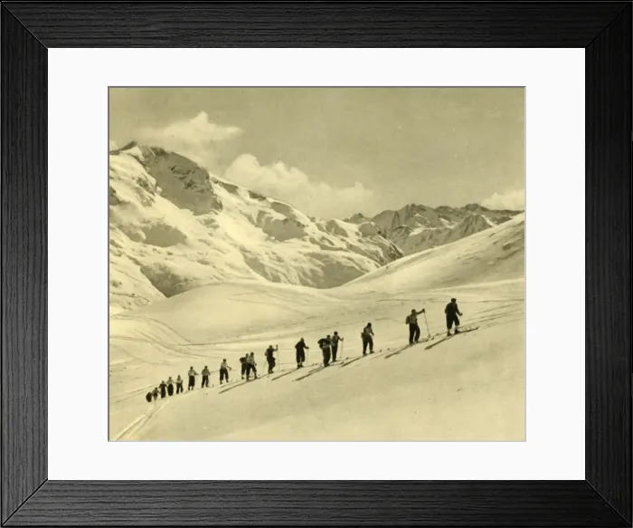 Framed Print : Skiing lesson, Arlberg, Austria, c1935. Creator: Unknown Framed Print : Skiing lesson, Arlberg, Austria, c1935. Creator: Unknown