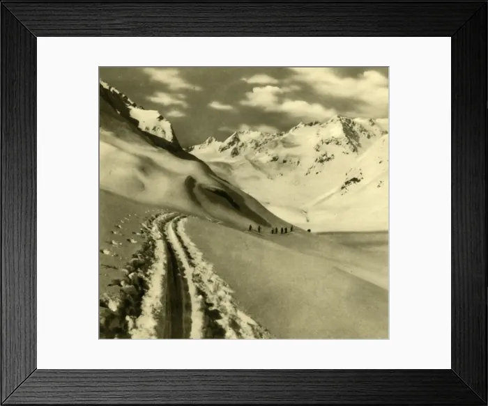 Framed Print : Skiing on the Alpeiner Ferner glacier in the Stubai Alps, Austria, c1935. Creator: Unknown Framed Print : Skiing on the Alpeiner Ferner glacier in the Stubai Alps, Austria, c1935. Creator: Unknown