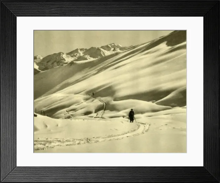 Framed Print : Skiing at Upper Schlossalm, near Bad Hofgastein, Austria, c1935. Creator: Unknown Framed Print : Skiing at Upper Schlossalm, near Bad Hofgastein, Austria, c1935. Creator: Unknown