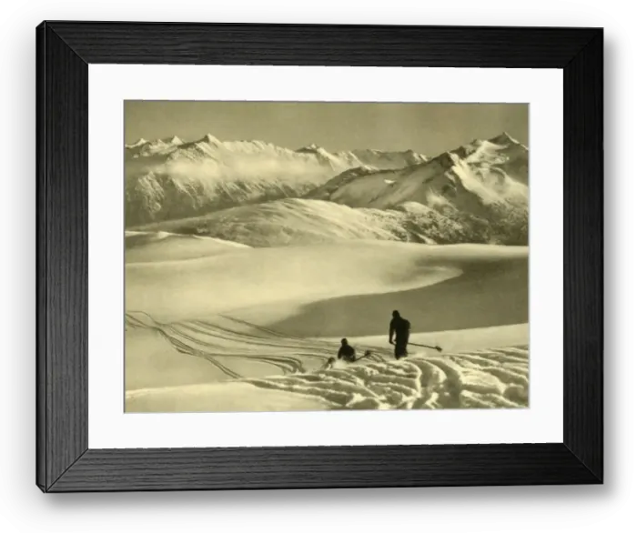 Framed Print : Skiing on the Gerlos plateau, Austria, c1935. Creator: Unknown Framed Print : Skiing on the Gerlos plateau, Austria, c1935. Creator: Unknown