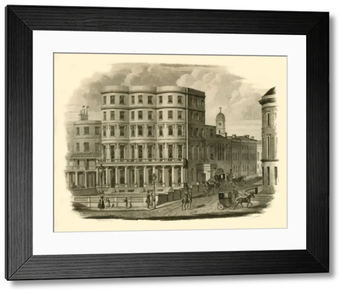 Framed Print : Bristol Hotel, Marine Parade, Brighton, 1835. Creator: Silvester & Co Framed Print : Bristol Hotel, Marine Parade, Brighton, 1835. Creator: Silvester & Co