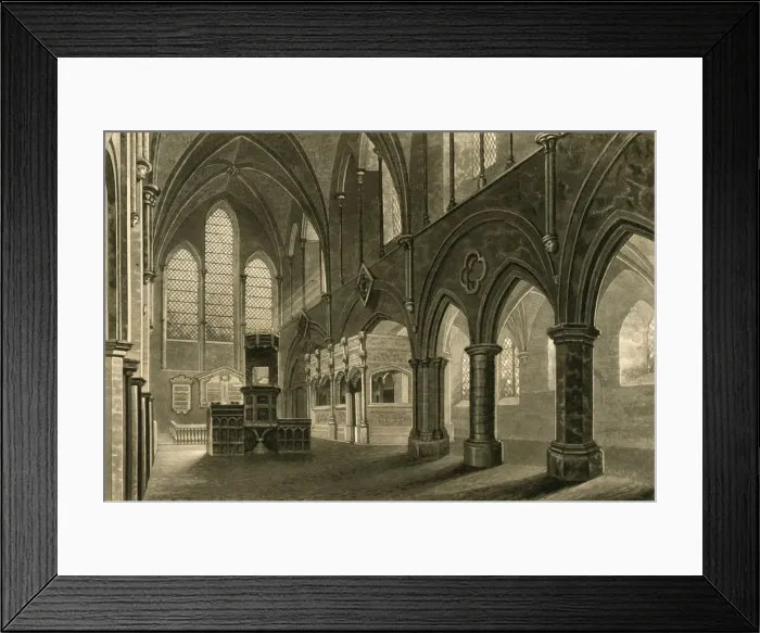 Framed Print : Nave of Boxgrove Church, 1835. Creator: Unknown Framed Print : Nave of Boxgrove Church, 1835. Creator: Unknown