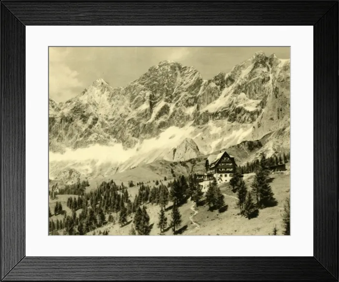 Framed Print : The Austriahütte and the Dachstein, Styria, Austria, c1935. Creator: Unknown Framed Print : The Austriahütte and the Dachstein, Styria, Austria, c1935. Creator: Unknown