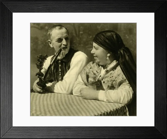 Framed Print : Couple in traditional dress, Upper Austria, c1935. Creator: Unknown Framed Print : Couple in traditional dress, Upper Austria, c1935. Creator: Unknown