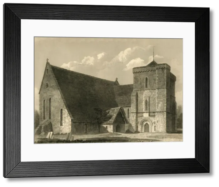 Framed Print : Climping Church, 1835. Creator: Charles J Smith Framed Print : Climping Church, 1835. Creator: Charles J Smith