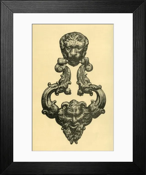Framed Print : Bronze knocker, c1560, (1881). Creator: J Brooke Framed Print : Bronze knocker, c1560, (1881). Creator: J Brooke