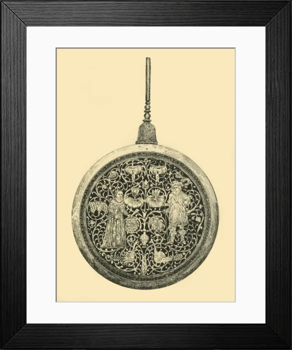 Framed Print : Brass warming pan, 17th century, (1881). Creator: J Brooke Framed Print : Brass warming pan, 17th century, (1881). Creator: J Brooke