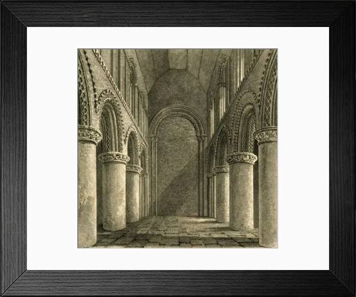Framed Print : Nave of Steyning Church, 1835. Creator: Unknown Framed Print : Nave of Steyning Church, 1835. Creator: Unknown