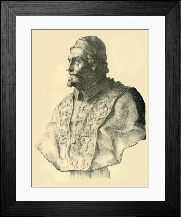Framed Print : Bust of Pope Alexander VIII, c1690, (1881). Creator: Thomas Riley Framed Print : Bust of Pope Alexander VIII, c1690, (1881). Creator: Thomas Riley