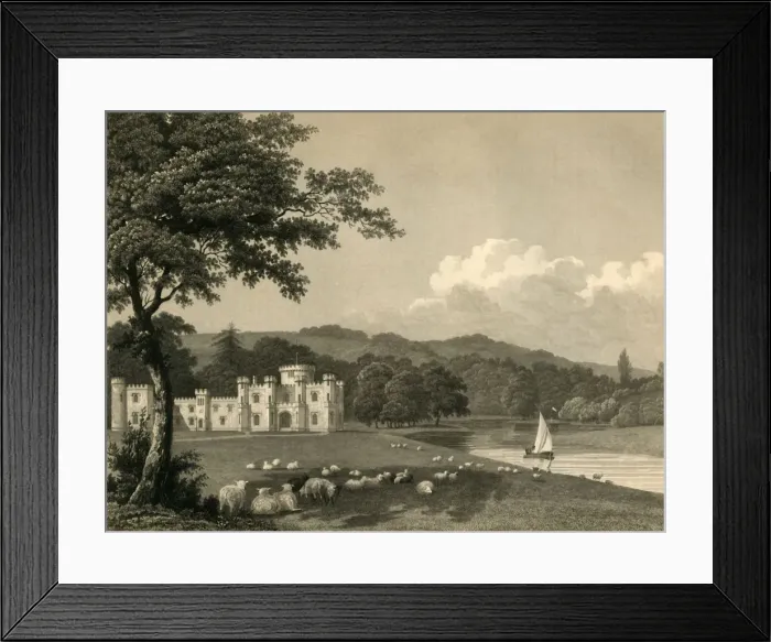 Framed Print : Knepp Castle, 1835. Creator: Charles J Smith Framed Print : Knepp Castle, 1835. Creator: Charles J Smith