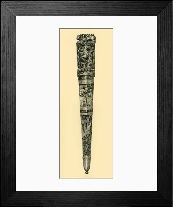 Framed Print : Dagger and sheath, c1360-1400, (1881). Creator: J Brooke Framed Print : Dagger and sheath, c1360-1400, (1881). Creator: J Brooke