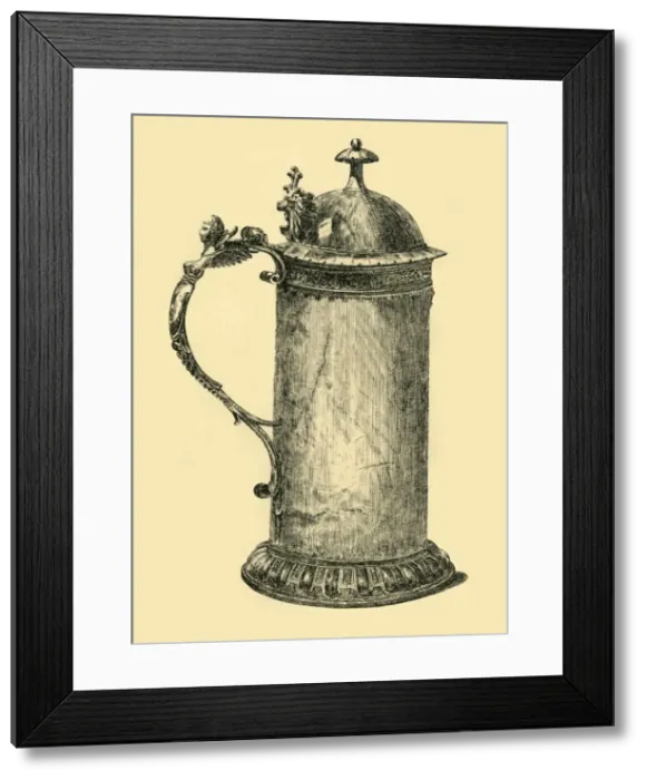 Framed Print : Tankard, early 17th century?, (1881). Creator: W Harbutt Framed Print : Tankard, early 17th century?, (1881). Creator: W Harbutt