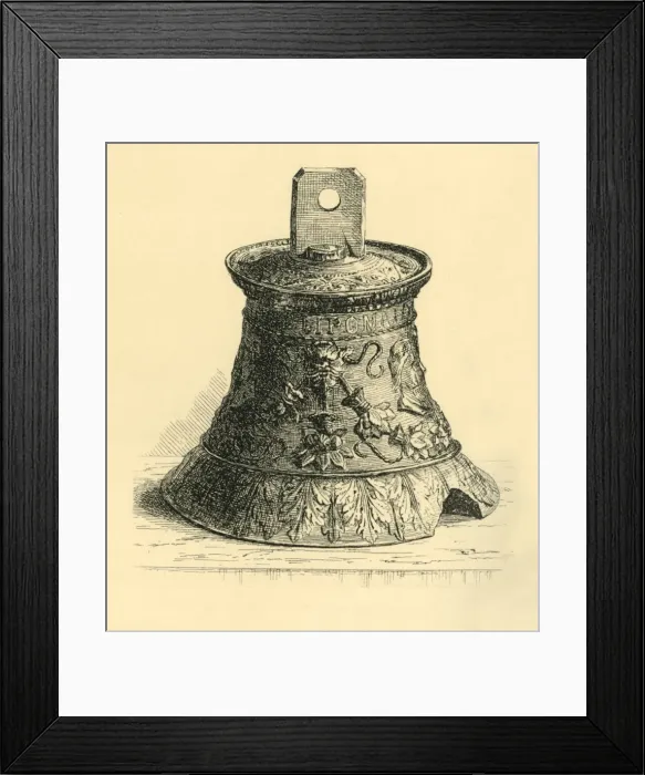 Framed Print : Bronze hand bell, c1530-c1570, (1881). Creator: W E Mackaness Framed Print : Bronze hand bell, c1530-c1570, (1881). Creator: W E Mackaness