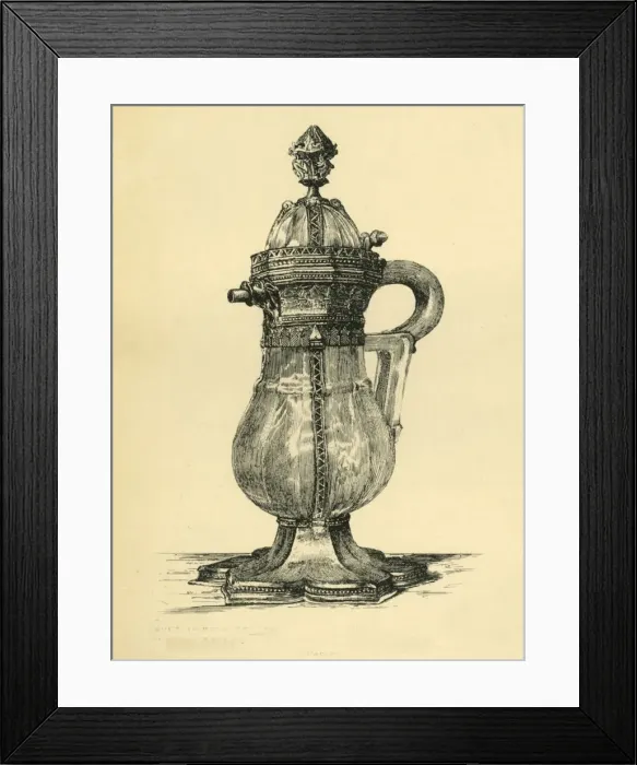 Framed Print : Crystal cruet, 14th century, (1881). Creator: W. M. McGill Framed Print : Crystal cruet, 14th century, (1881). Creator: W. M. McGill