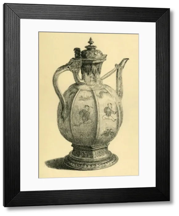 Framed Print : Porcelain pot, 16th century?, (1881). Creator: Z Pritchard