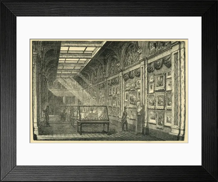 Framed Print : Water-Colour Gallery, 1860s, (1881). Creator: Unknown Framed Print : Water-Colour Gallery, 1860s, (1881). Creator: Unknown