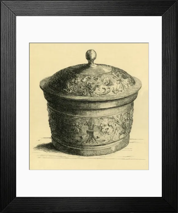 Framed Print : Metal box with lid, c1600, (1881). Creator: W E Mackaness Framed Print : Metal box with lid, c1600, (1881). Creator: W E Mackaness