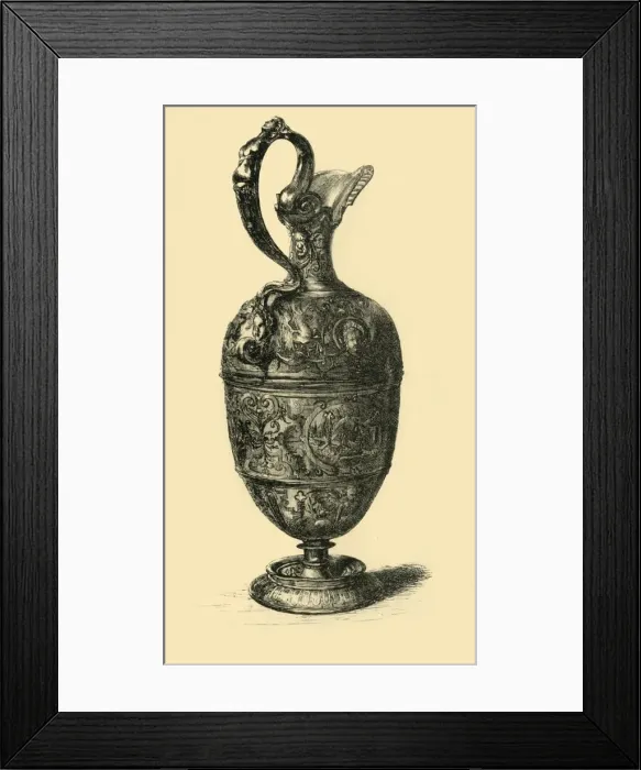 Framed Print : Pewter ewer, 1580-1600, (1881). Creator: W. W. McCarty Framed Print : Pewter ewer, 1580-1600, (1881). Creator: W. W. McCarty