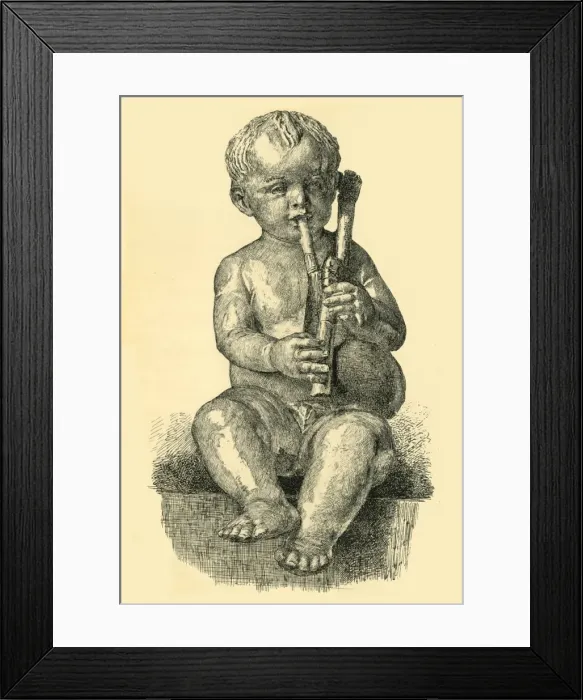 Framed Print : Boy playing the bagpipes, c1490-1520, (1881). Creator: Unknown