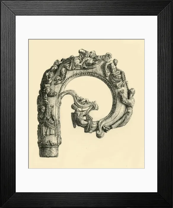 Framed Print : The St Nicholas Crozier, mid 12th century, (1881). Creator: A A Bradbury Framed Print : The St Nicholas Crozier, mid 12th century, (1881). Creator: A A Bradbury