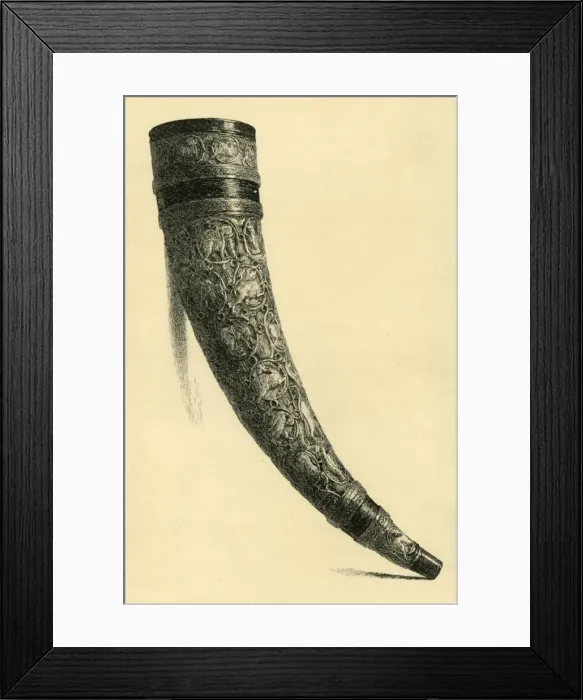 Framed Print : Horn, 11th century, (1881). Creator: A A Bradbury Framed Print : Horn, 11th century, (1881). Creator: A A Bradbury