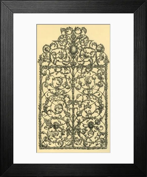 Framed Print : Window grille, 1700-1750, (1881). Creator: J Brooke Framed Print : Window grille, 1700-1750, (1881). Creator: J Brooke