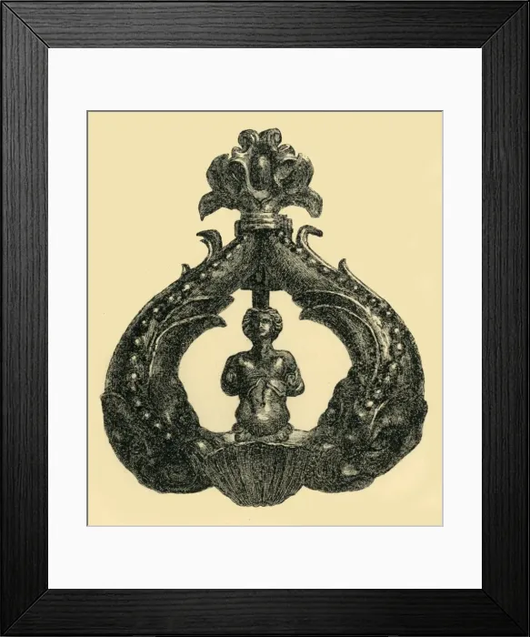 Framed Print : Bronze door knocker, c1550-1600, (1881). Creator: W Harbutt Framed Print : Bronze door knocker, c1550-1600, (1881). Creator: W Harbutt