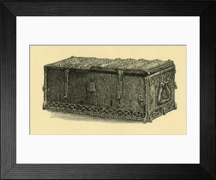 Framed Print : Iron casket, c1400, (1881). Creator: J Brooke Framed Print : Iron casket, c1400, (1881). Creator: J Brooke