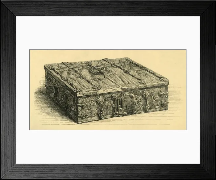 Framed Print : Wood and leather casket, 1350-1370, (1881). Creator: Frederick Albert Slocombe Framed Print : Wood and leather casket, 1350-1370, (1881). Creator: Frederick Albert Slocombe