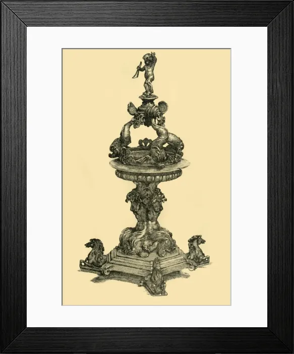 Framed Print : Silver table ornament, 1680-1699, (1881). Creator: Thomas Benjamin Kennington