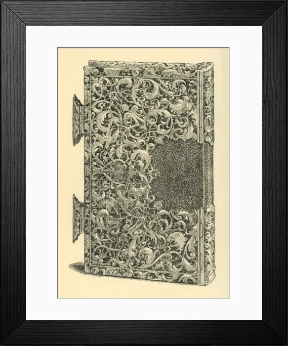 Framed Print : Silver gilt book cover, (1881). Creator: W Jones Framed Print : Silver gilt book cover, (1881). Creator: W Jones