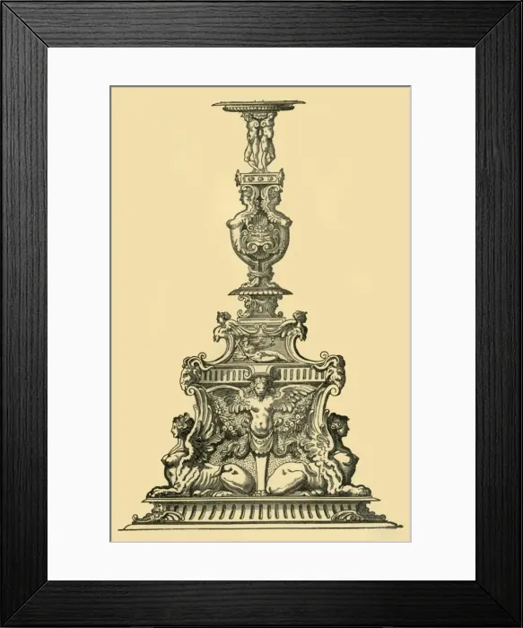 Framed Print : Design for a candelabrum, 16th century, (1881). Creator: Unknown Framed Print : Design for a candelabrum, 16th century, (1881). Creator: Unknown
