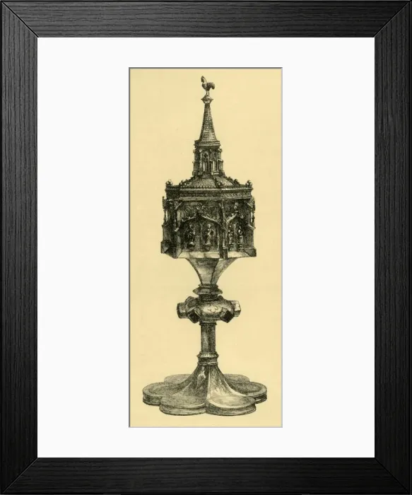 Framed Print : Copper gilt pyx, mid 15th century?, (1881). Creator: M Sullivan Framed Print : Copper gilt pyx, mid 15th century?, (1881). Creator: M Sullivan