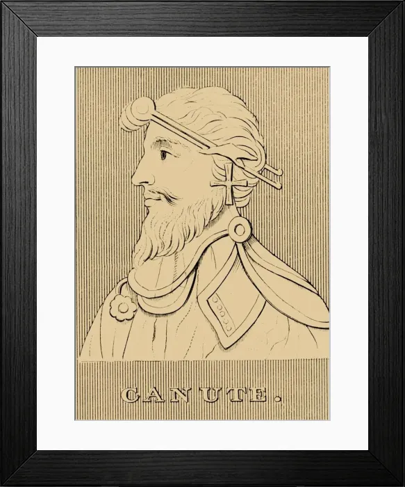 Framed Print : Canute, (c995-1035), 1830. Creator: Unknown Framed Print : Canute, (c995-1035), 1830. Creator: Unknown