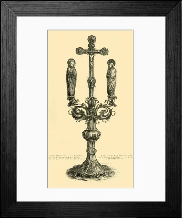 Framed Print : Branched altar cross, 14th-15th century, (1881). Creator: Js Goepel Framed Print : Branched altar cross, 14th-15th century, (1881). Creator: Js Goepel