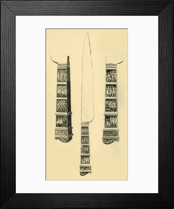 Framed Print : Silver-handled knife, c1470?, (1881). Creator: Js Dominy Framed Print : Silver-handled knife, c1470?, (1881). Creator: Js Dominy