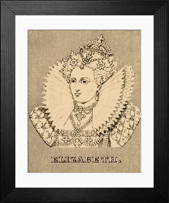 Framed Print : Elizabeth, (1533-1603), 1830. Creator: Unknown Framed Print : Elizabeth, (1533-1603), 1830. Creator: Unknown