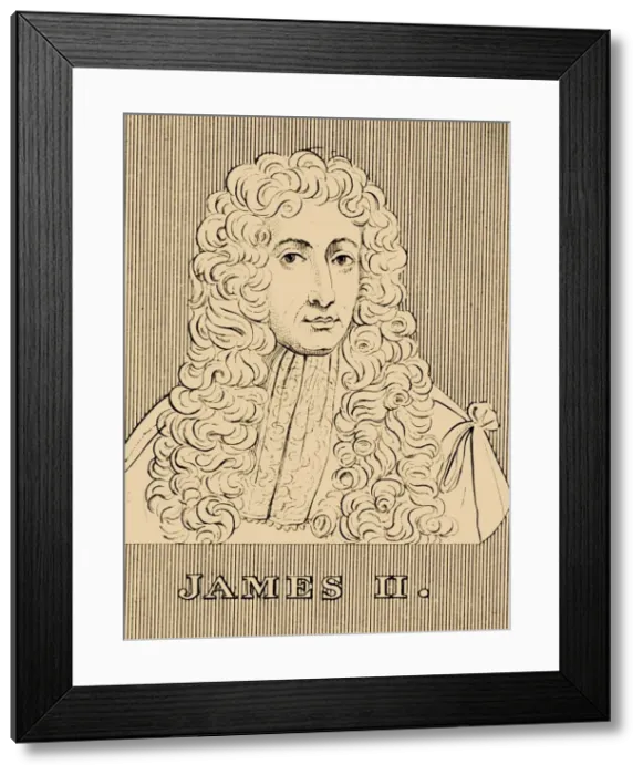 Framed Print : James II, (1633-1701), 1830. Creator: Unknown Framed Print : James II, (1633-1701), 1830. Creator: Unknown