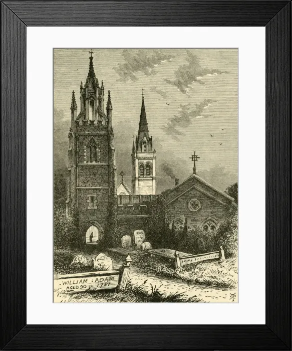 Framed Print : The Mortuary Chapel and New Church, Woburn, 1898. Creator: Unknown Framed Print : The Mortuary Chapel and New Church, Woburn, 1898. Creator: Unknown